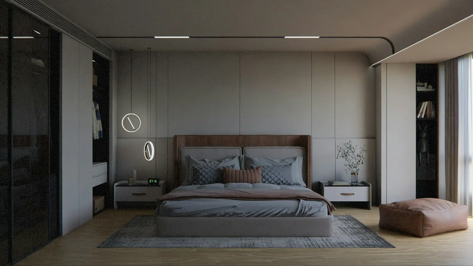 A clear, quiet bedroom after the clean-out